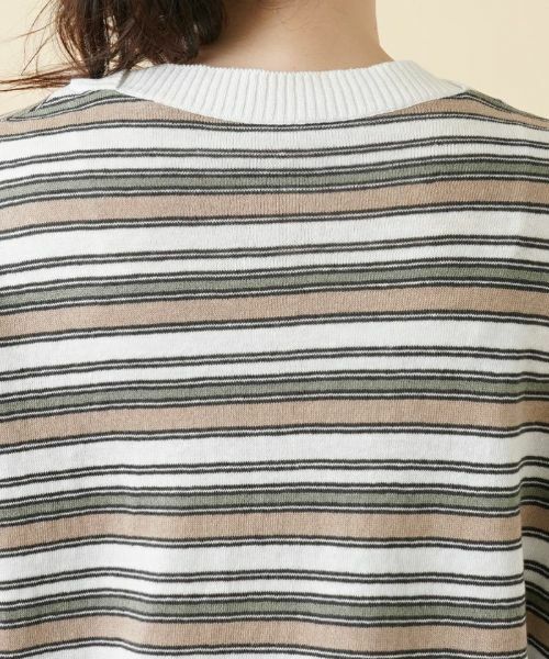 Leilian / レリアン ニット・セーター | マルチボーダーフレンチスリーブニット【LE TRICOT PERUGIA】 | 詳細8