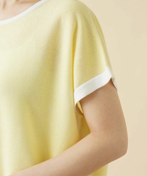 Leilian / レリアン フレンチスリーブバイカラーニット セール】 フレンチスリーブバイカラーニット （ニット・セーター