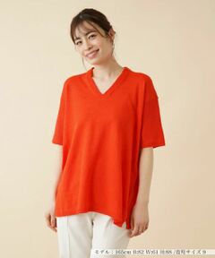 Leilian / レリアン ニット・セーター | Vネック半袖ニットプルオーバー【LE TRICOT PERUGIA】