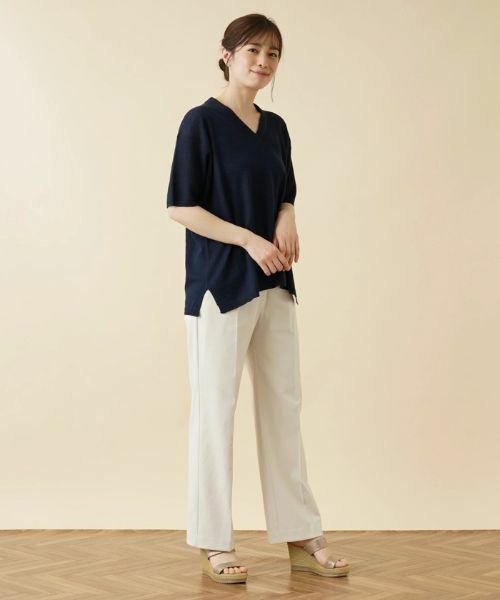 Leilian / レリアン ニット・セーター | Vネック半袖ニットプルオーバー【LE TRICOT PERUGIA】 | 詳細15