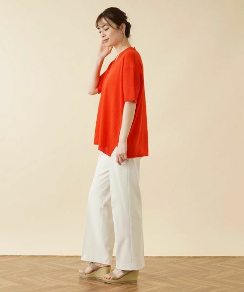 Leilian / レリアン ニット・セーター | Vネック半袖ニットプルオーバー【LE TRICOT PERUGIA】 | 詳細2