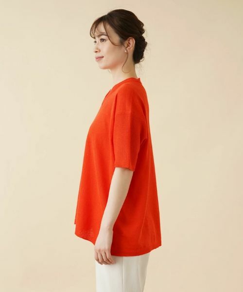 Leilian / レリアン ニット・セーター | Vネック半袖ニットプルオーバー【LE TRICOT PERUGIA】 | 詳細5