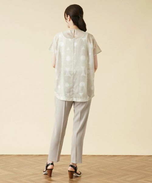 Leilian / レリアン シャツ・ブラウス | 幾何学柄フレンチスリーブブラウス | 詳細14