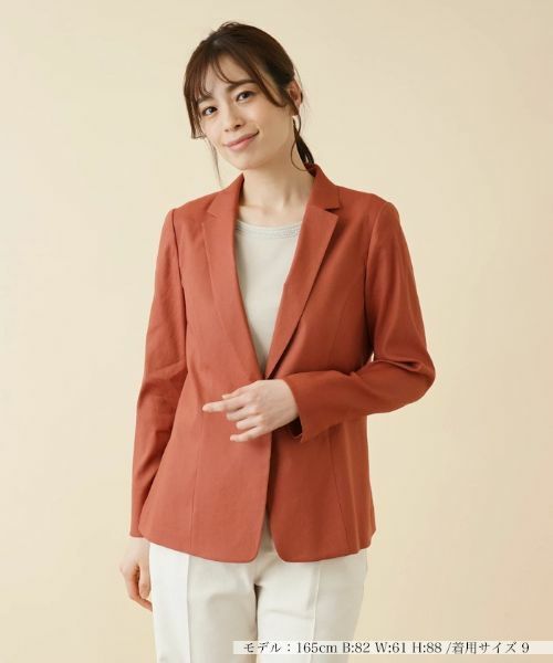 Leilian / レリアン テーラードジャケット | ストレッチサマージャケット(レンガ)