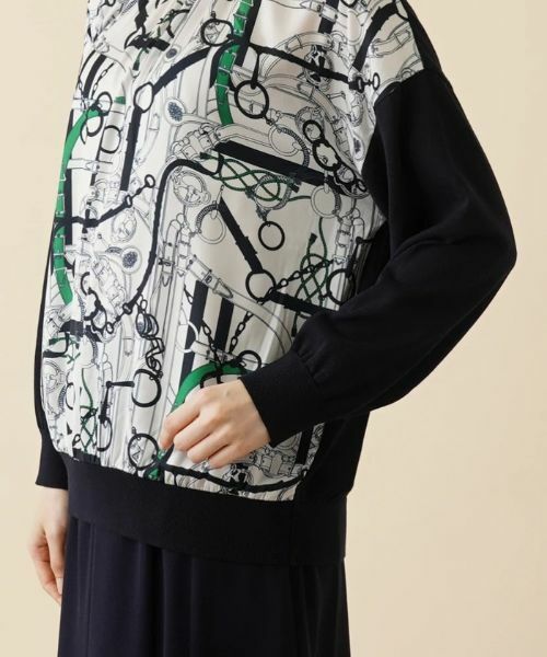 Leilian / レリアン ニット・セーター | ベルト柄異素材切替ニットプルオーバー | 詳細9