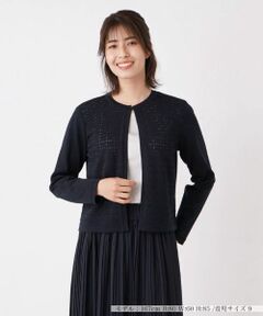 Leilian / レリアン カーディガン・ボレロ | 透かし編み長袖カーディガン