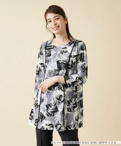 Leilian / レリアン シャツ・ブラウス | プリントチュニック丈ブラウス