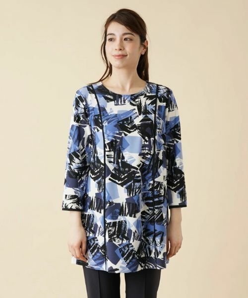 Leilian / レリアン シャツ・ブラウス | プリントチュニック丈ブラウス | 詳細4
