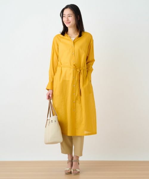 Leilian/レリアン 洗えるシャツワンピース【my perfect wardrobe】 ライトオレンジ 9(M) Leilian/レリアン 洗えるシャツワンピース【my perfect wardrobe】 ライトオレンジ 9(M)