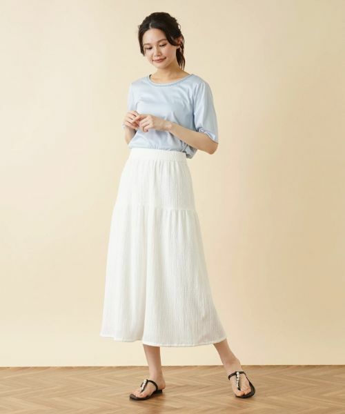 Leilian / レリアン ミニ・ひざ丈スカート | ギャザーロングスカート | 詳細1