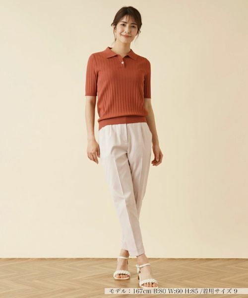 Leilian / レリアン ポロシャツ | ワイドリブニットポロシャツ | 詳細1
