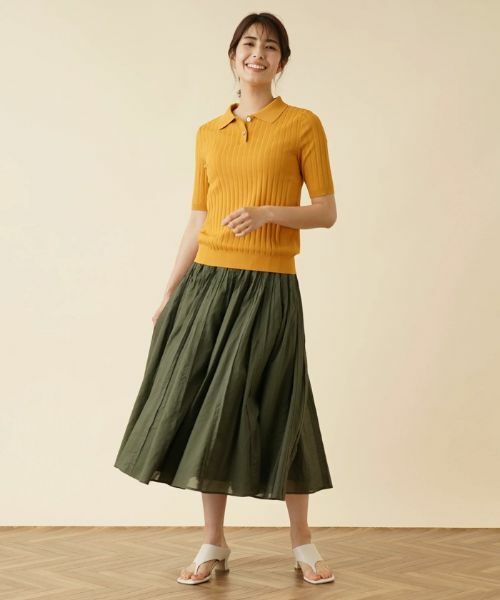 Leilian / レリアン ポロシャツ | ワイドリブニットポロシャツ | 詳細12
