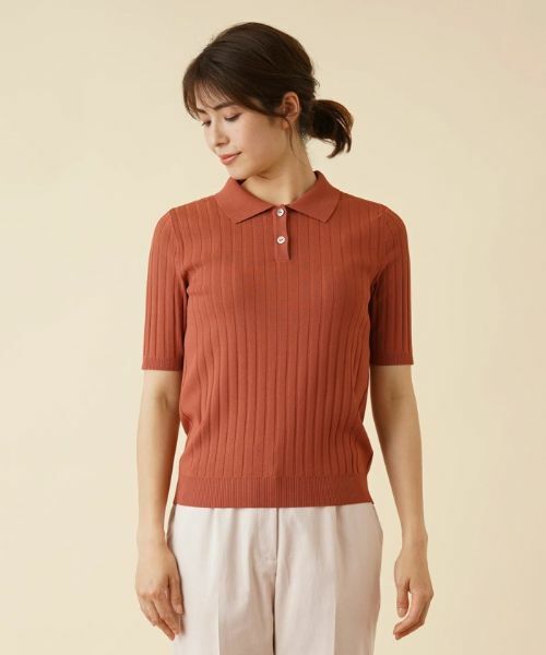 Leilian / レリアン ポロシャツ | ワイドリブニットポロシャツ | 詳細4