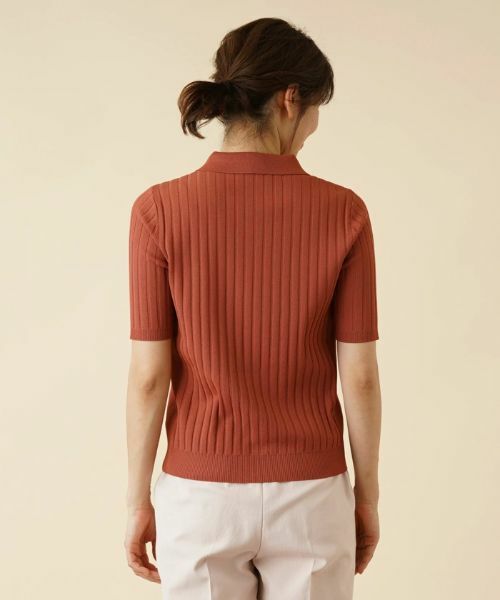 Leilian / レリアン ポロシャツ | ワイドリブニットポロシャツ | 詳細6