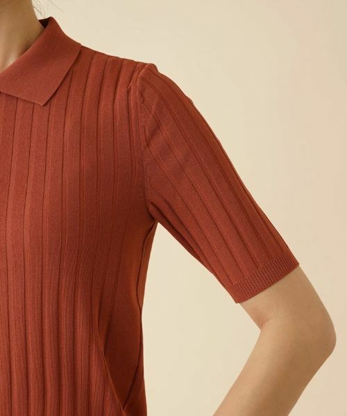 Leilian / レリアン ポロシャツ | ワイドリブニットポロシャツ | 詳細9