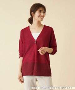 Leilian / レリアン カーディガン・ボレロ | ラメVネックカーディガン