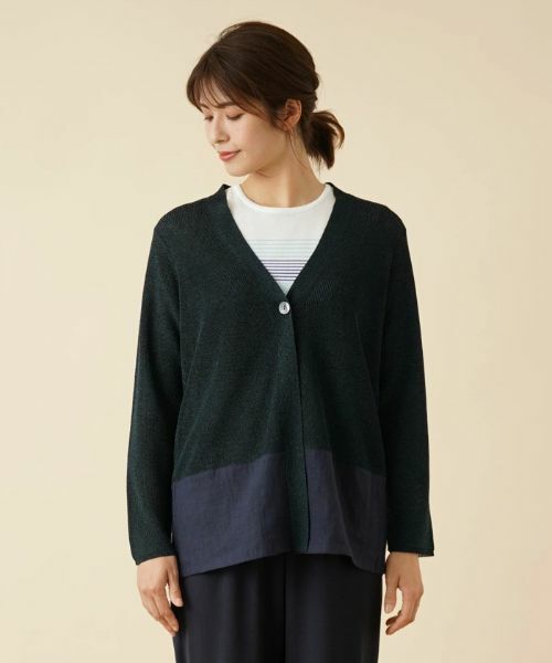 Leilian / レリアン カーディガン・ボレロ | ラメVネックカーディガン | 詳細4