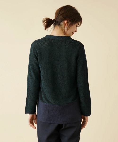 Leilian / レリアン カーディガン・ボレロ | ラメVネックカーディガン | 詳細6