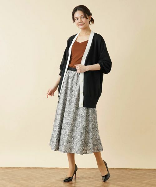 Leilian / レリアン カーディガン・ボレロ | 配色Vネックニットカーディガン【my perfect wardrobe】 | 詳細1