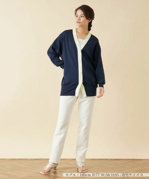 Leilian / レリアン カーディガン・ボレロ | 配色Vネックニットカーディガン【my perfect wardrobe】 | 詳細4