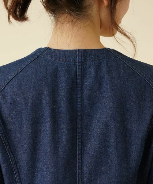Leilian / レリアン テーラードジャケット | 洗えるノーカラーデニムジャケット【Leilian：EZUMI】 | 詳細11
