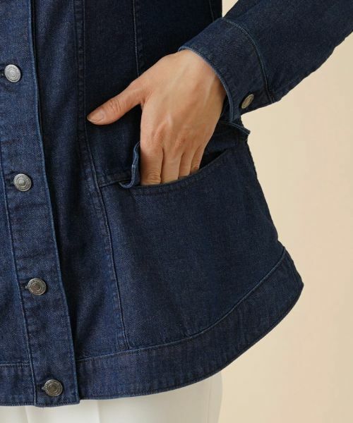 Leilian / レリアン テーラードジャケット | 洗えるノーカラーデニムジャケット【Leilian：EZUMI】 | 詳細13