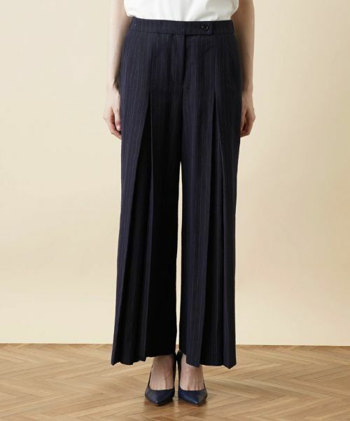 Leilian / レリアン その他パンツ | ストライプ柄ワイドパンツ【Leilian:EZUMI】 | 詳細4