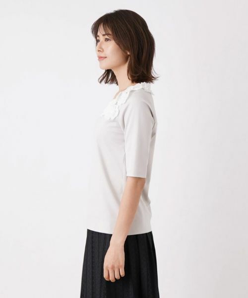 Leilian / レリアン Tシャツ | フラワーモチーフカットソー | 詳細5