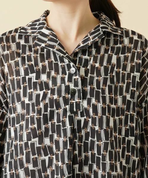 Leilian / レリアン シャツ・ブラウス | 総柄オープンカラーブラウス | 詳細10