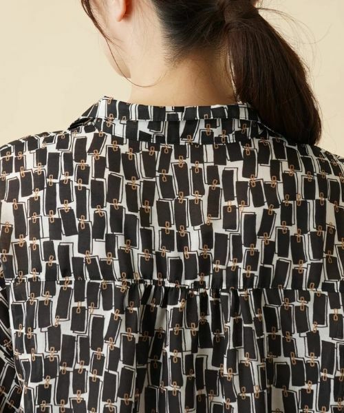 Leilian / レリアン シャツ・ブラウス | 総柄オープンカラーブラウス | 詳細11