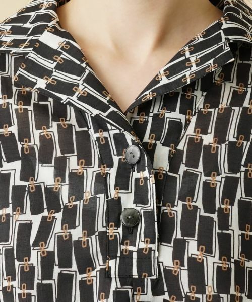 Leilian / レリアン シャツ・ブラウス | 総柄オープンカラーブラウス | 詳細12