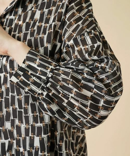 Leilian / レリアン シャツ・ブラウス | 総柄オープンカラーブラウス | 詳細14