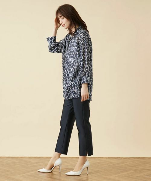 Leilian / レリアン シャツ・ブラウス | 総柄オープンカラーブラウス | 詳細2