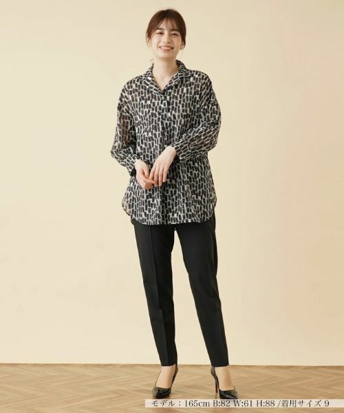 Leilian / レリアン シャツ・ブラウス | 総柄オープンカラーブラウス | 詳細4