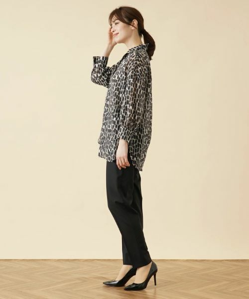 Leilian / レリアン シャツ・ブラウス | 総柄オープンカラーブラウス | 詳細5