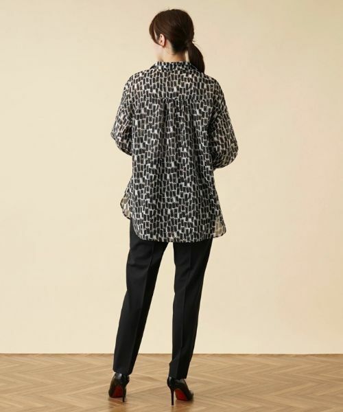 Leilian / レリアン シャツ・ブラウス | 総柄オープンカラーブラウス | 詳細6