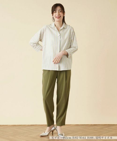 Leilian / レリアン シャツ・ブラウス | マルチストライプ比翼ブラウス | 詳細1