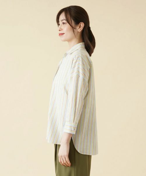 Leilian / レリアン シャツ・ブラウス | マルチストライプ比翼ブラウス | 詳細5