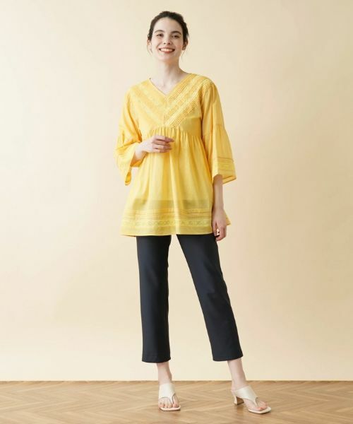 Leilian / レリアン シャツ・ブラウス | ピンタックレースチュニックブラウス | 詳細12