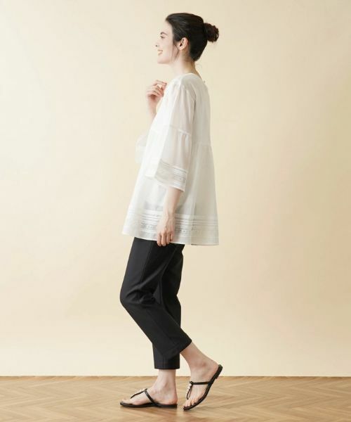 Leilian / レリアン シャツ・ブラウス | ピンタックレースチュニックブラウス | 詳細2