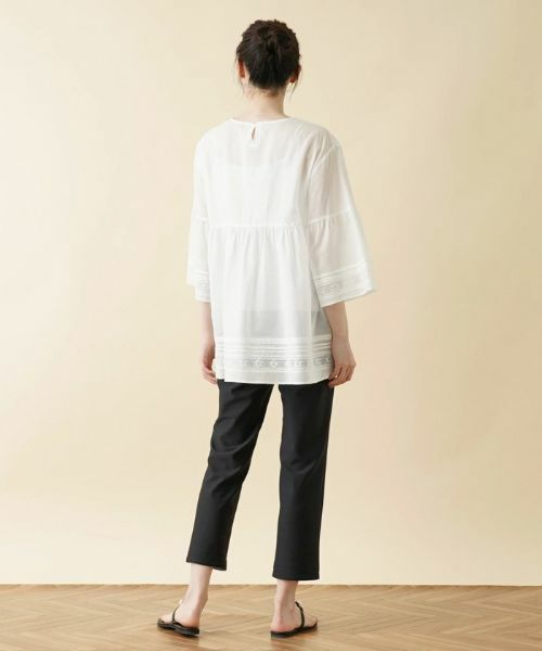 Leilian / レリアン シャツ・ブラウス | ピンタックレースチュニックブラウス | 詳細3