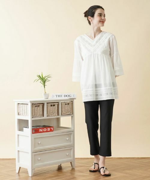 Leilian / レリアン シャツ・ブラウス | ピンタックレースチュニックブラウス | 詳細4