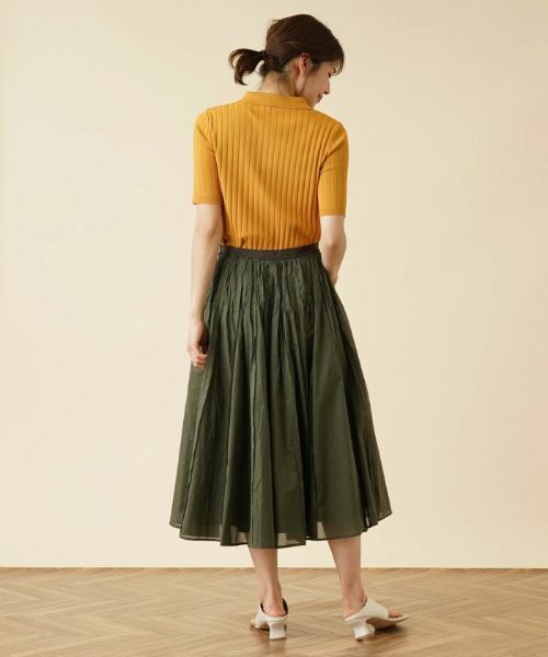 Leilian / レリアン ミニ・ひざ丈スカート | タックミモレスカート | 詳細13