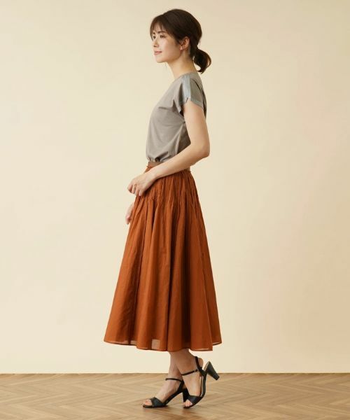 Leilian / レリアン ミニ・ひざ丈スカート | タックミモレスカート | 詳細2
