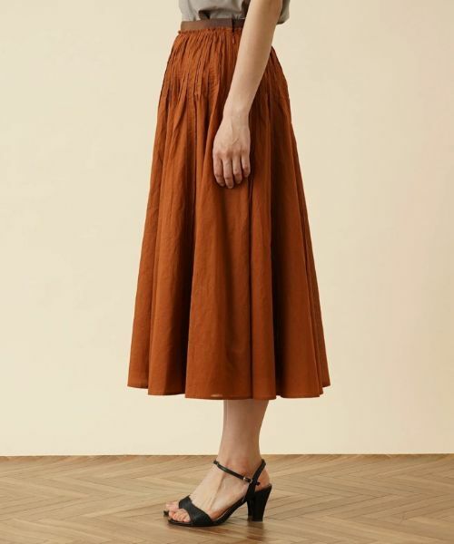 Leilian / レリアン ミニ・ひざ丈スカート | タックミモレスカート | 詳細5