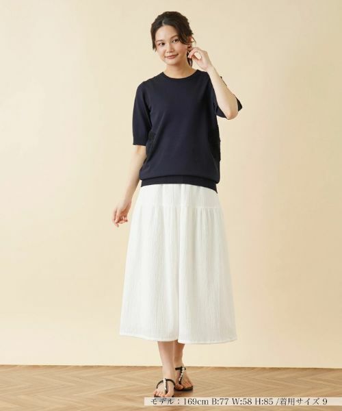 Leilian / レリアン ニット・セーター | サイドモチーフクルーネックニット【Leilian：EZUMI】 | 詳細1