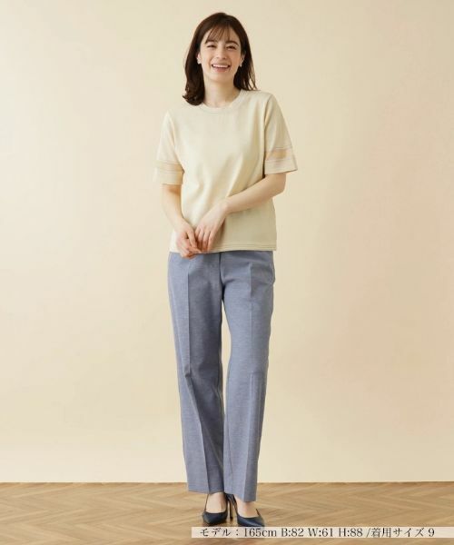 Leilian / レリアン ニット・セーター | シアー切替半袖ニット【ROCHAS Premiere】 | 詳細1