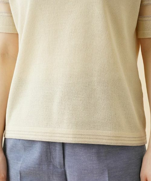 Leilian / レリアン ニット・セーター | シアー切替半袖ニット【ROCHAS Premiere】 | 詳細10