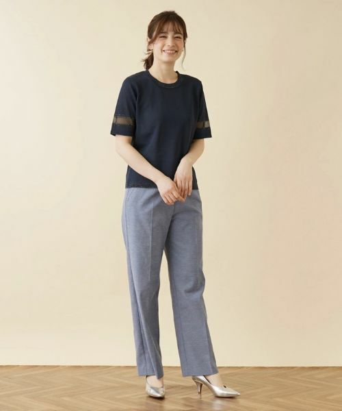 Leilian / レリアン ニット・セーター | シアー切替半袖ニット【ROCHAS Premiere】 | 詳細12