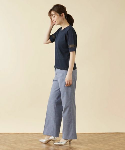 Leilian / レリアン ニット・セーター | シアー切替半袖ニット【ROCHAS Premiere】 | 詳細13